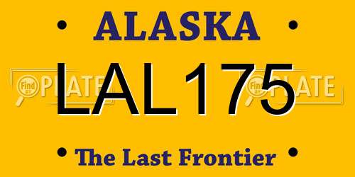 LAL175 Alaska License Plate