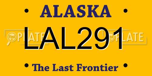 LAL291 Alaska License Plate