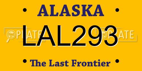 LAL293 Alaska License Plate