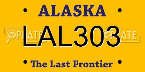LAL303 Alaska License Plate