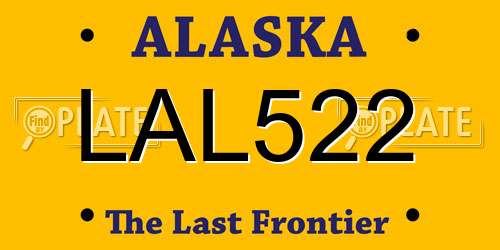 LAL522 Alaska License Plate