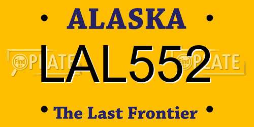 LAL552 Alaska License Plate