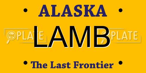 LAMB Alaska License Plate