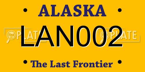 LAN002 Alaska License Plate