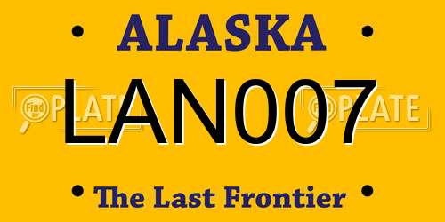 LAN007 Alaska License Plate