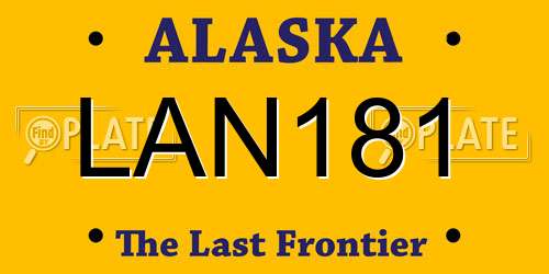 LAN181 Alaska License Plate