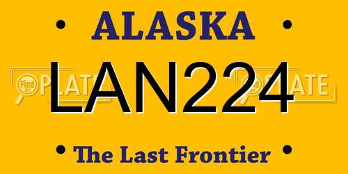 LAN224 Alaska License Plate