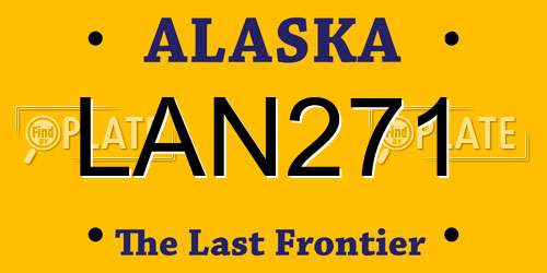 LAN271 Alaska License Plate