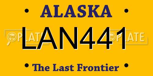 LAN441 Alaska License Plate