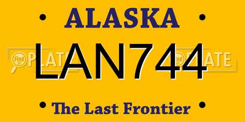 LAN744 Alaska License Plate
