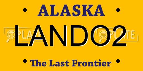LANDO2 Alaska License Plate