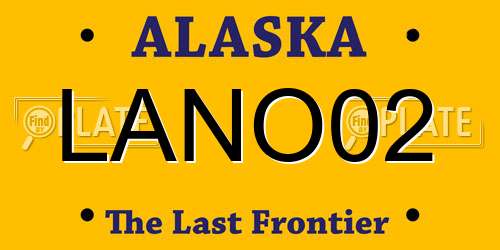 LANO02 Alaska License Plate