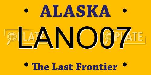LANO07 Alaska License Plate