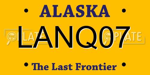 LANQ07 Alaska License Plate