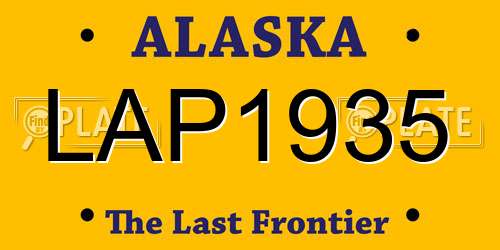 LAP1935 Alaska License Plate