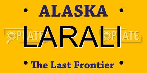 LARALI Alaska License Plate