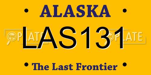 LAS131 Alaska License Plate