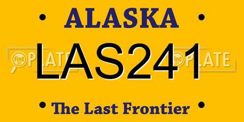 LAS241 Alaska License Plate