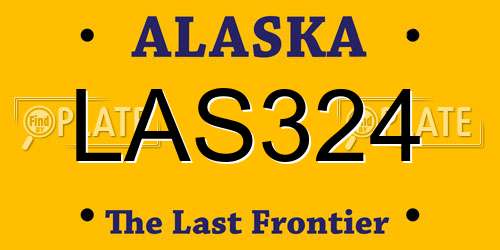 LAS324 Alaska License Plate