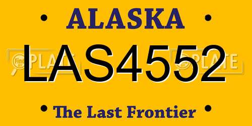 LAS4552 Alaska License Plate