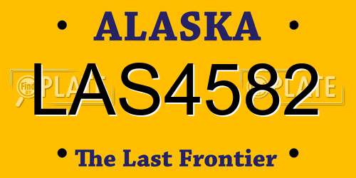 LAS4582 Alaska License Plate
