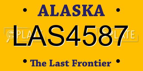 LAS4587 Alaska License Plate