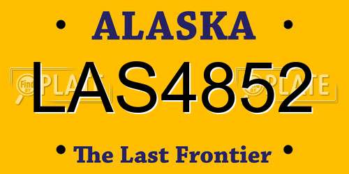 LAS4852 Alaska License Plate