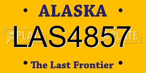 LAS4857 Alaska License Plate