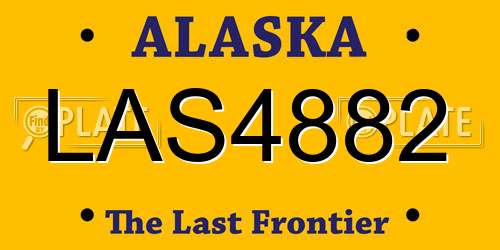 LAS4882 Alaska License Plate