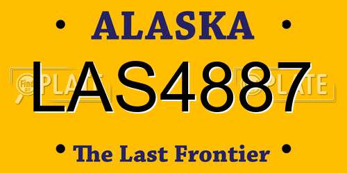 LAS4887 Alaska License Plate
