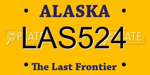 LAS524 Alaska License Plate