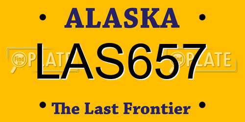 LAS657 Alaska License Plate