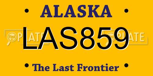 LAS859 Alaska License Plate