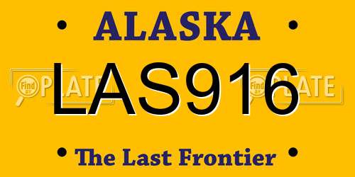 LAS916 Alaska License Plate