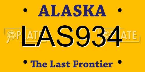LAS934 Alaska License Plate