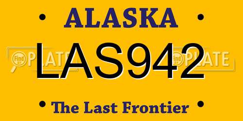 LAS942 Alaska License Plate
