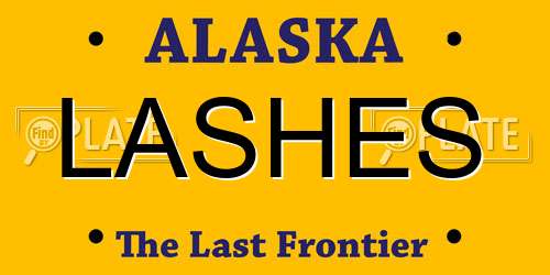 LASHES Alaska License Plate