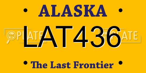 LAT436 Alaska License Plate