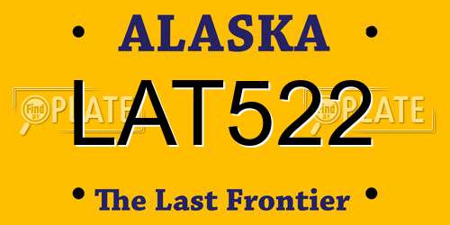 LAT522 Alaska License Plate