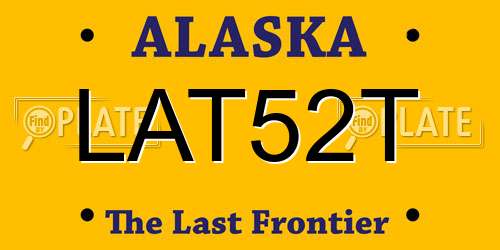 LAT52T Alaska License Plate