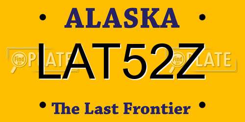 LAT52Z Alaska License Plate