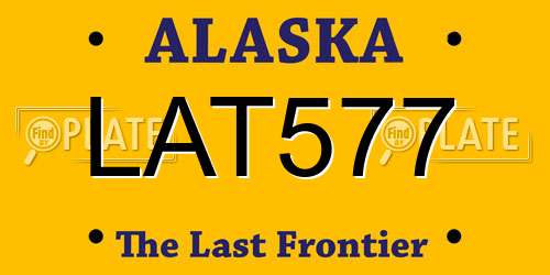 LAT577 Alaska License Plate