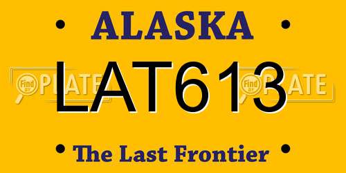LAT613 Alaska License Plate