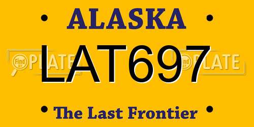 LAT697 Alaska License Plate