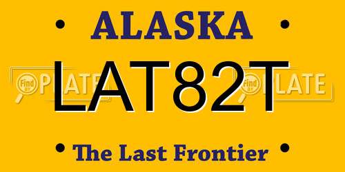 LAT82T Alaska License Plate
