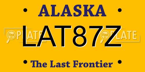 LAT87Z Alaska License Plate