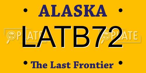 LATB72 Alaska License Plate