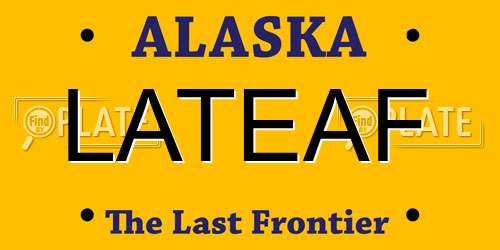 LATEAF Alaska License Plate