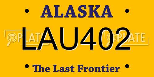 LAU402 Alaska License Plate