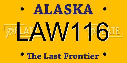 LAW116 Alaska License Plate